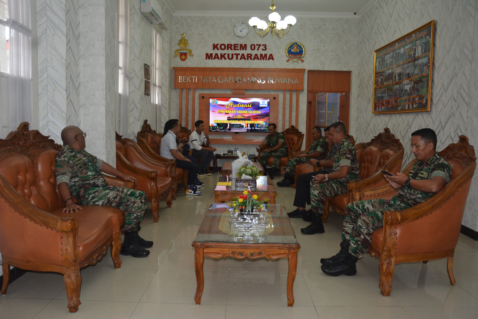 Danrem 073/Makutarama Menerima Audiensi Pimpinan Bank BRI Cabang Salatiga